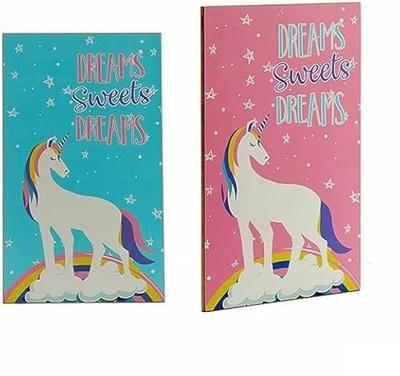 Schilderij Hout Eenhoorn 1 x 40 x 24 cm (24 Stuks)