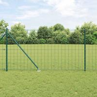 VidaXL Hek met paal groen 1 x 10 m staal - thumbnail