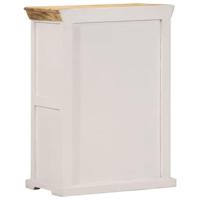 Dressoir 55x30x73 cm massief ruw mangohout wit en bruin - thumbnail