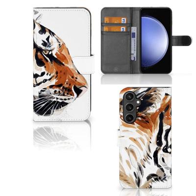 Hoesje Samsung Galaxy S23 FE Watercolor Tiger Hoesje Samsung Galaxy S23 FE Watercolor Tiger