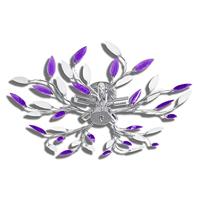 VidaXL Lamp met kristallen bladeren van acryl voor 5x e14 paars en wit - thumbnail