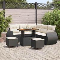Tuinbankenset 8 pcs Zwart poly rattan - thumbnail