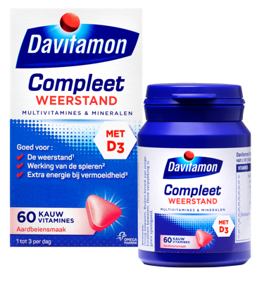 Davitamon Compleet Weerstand Kauwvitamines Aardbei