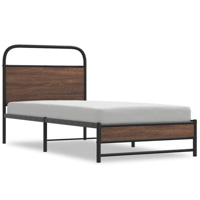 Bedframe zonder matras bewerkt hout bruin eikenkleur 107x203 cm