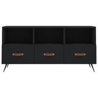 Tv-meubel 102x36x50 cm bewerkt hout zwart - thumbnail