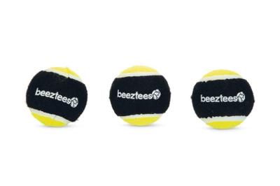 Beeztees hondenspeelgoed Fetch spongebal polyester d6.3cm zwart/geel 3 stuks
