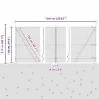 VidaXL Afrasteringspaal zilver 10 x 1 m (16 x 16 mm gaas) staal - thumbnail