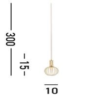 Searchlight 1-lichts hanglampSuspension goud - 77651GO - thumbnail
