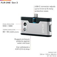 FLIR One Gen 3 - USB-C Warmtebeeldcamera voor smartphone -20 tot +120 °C 80 x 60 Pixel 8.7 Hz - thumbnail