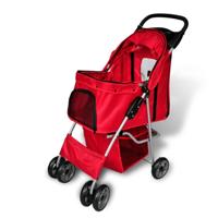 VidaXL Wandelwagen voor hond rood - thumbnail
