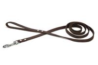 Hondenriem van leer 200cm x 16mm bruin - thumbnail