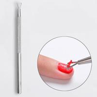 3 STKS RVS nagel gereedschap staal duwen en verwijderen nagellak lijm fototherapie lijm Losmes - thumbnail