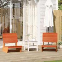 Tuinstoelen 2 st 60x64x70,5 cm massief grenenhout wasbruin - thumbnail
