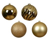 Kerstballen kunststof d14 cm lichtgoud 4 st Decoris - Decoris - thumbnail
