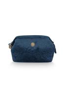 Pip Studio Pip Studio Cosmetic Purse Small Velvet Quiltey Days Blue 19x12x8.5cm - thumbnail