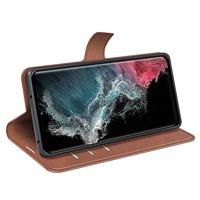 Lunso - Samsung Galaxy S23 Ultra - cover bookcase hoes - Bruin - thumbnail