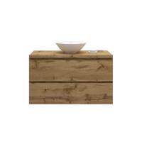 Badkamermeubelset Gliss Zeus 100 cm Rustiek Eiken Met Waskom - thumbnail