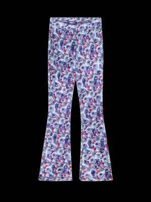 Velvet Flower Flared Pants