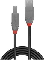 LINDY 36672 USB-kabel USB 2.0 USB-A stekker, USB-B stekker 1.00 m Zwart - thumbnail