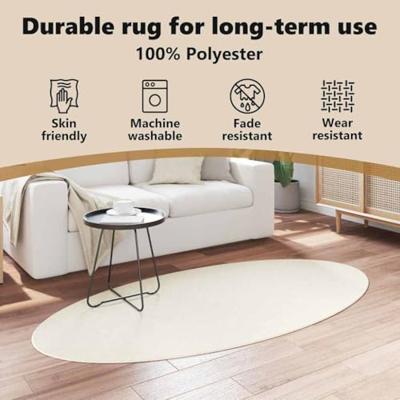 VidaXL Vloerkleden ovaal huarte crème 100 x 200 cm 100% polyester