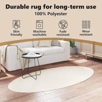 VidaXL Vloerkleden ovaal huarte crème 100 x 200 cm 100% polyester - thumbnail