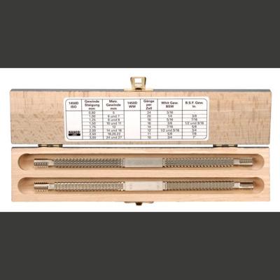 Bahco 1450D/2 Set dubbele draadvijlen, 2-delig, met schroefdraadtabel 1 stuk(s)