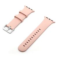 By Qubix - Rubberen sportbandje met gesp - Zalmroze - Compatible met Apple Watch 38mm / 40mm / 41mm / 42mm - Compatible Apple watch bandjes - thumbnail