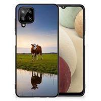 Samsung Galaxy A12 Dierenprint Telefoonhoesje Koe - thumbnail