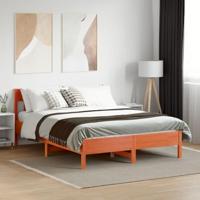 Bedframe zonder matras massief grenenhout wasbruin 120x200 cm - thumbnail