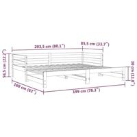 Uitschuifbare slaapbank zonder matras 80x200 cm - thumbnail