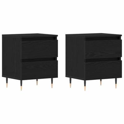 Nachtkastje 2 pcs Zwart eiken 40 x 35 x 50 cm Bewerkt hout