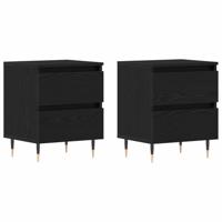 Nachtkastje 2 pcs Zwart eiken 40 x 35 x 50 cm Bewerkt hout - thumbnail
