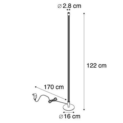 QAZQA Moderne vloerlamp chroom incl. LED 3-staps dimbaar - Line-up QAZQA Moderne vloerlamp chroom incl. LED 3-staps dimbaar - Line-up
