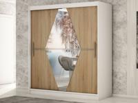 Kast BOLIVAR 2 schuifdeuren 200 cm wit/sonoma - thumbnail