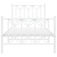 Bedframe met hoofd- en voeteneinde metaal wit 80x200 cm - thumbnail