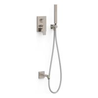 Badkraan Inbouw Tres Project met Staafhanddouche, Wanduitloop en Mengkraan Rapid Box RVS Tres - thumbnail