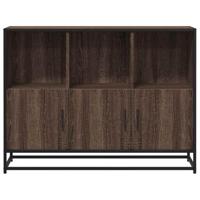 Dressoir 100x35x76 cm bewerkt hout bruin eikenkleur - thumbnail