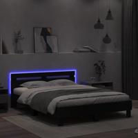Bedframe met LED zonder matras 150x200 cm zwart - thumbnail