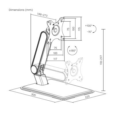 TV houder Aisens DT32TSR-373 17" 32"