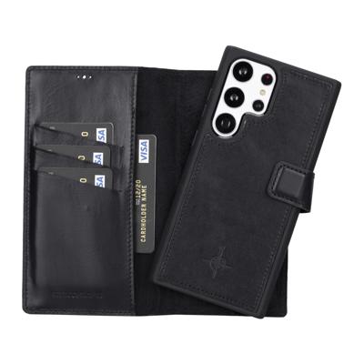 NorthLife - Samsung Galaxy S23 Ultra - Lederen Afneembare 2-in-1 bookcase hoes - Zwart