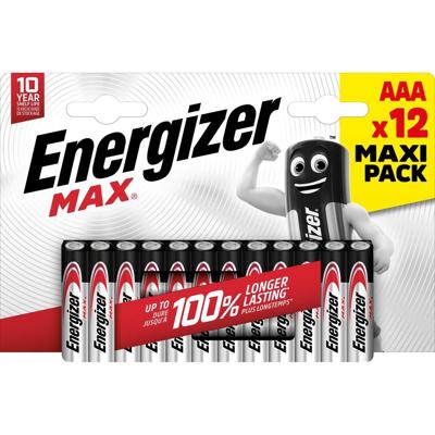 Energizer batterijen Max AAA, blister van 12 stuks Energizer batterijen Max AAA, blister van 12 stuks