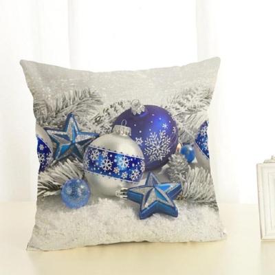 Kerst decoratie katoen en linnen kussen Office Home kussen zonder kussen grootte: 45x45cm (blauwe ster)