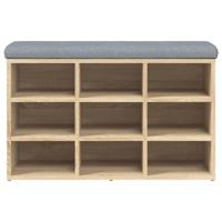 Schoenenbank 82x32x50 cm bewerkt hout sonoma eikenkleurig - thumbnail