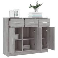 Dressoir 91x28x75 cm bewerkt hout grijs sonoma eikenkleurig - thumbnail