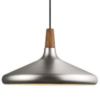 Hanglamp woonkamer zilver hout &apos;Nori 39&apos; E27 fitting walnoothout 390mm DFTP - thumbnail