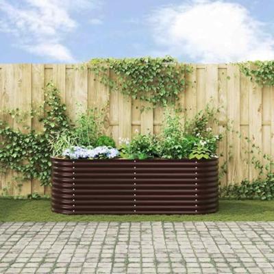 Verhoogde plantenbak Bruin 240 x 80 x 81 cm Staal - thumbnail