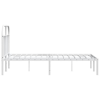 Bedframe met hoofdbord metaal wit 120x200 cm
