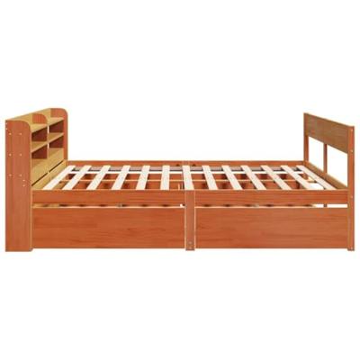 Bedframe zonder matras massief grenenhout wasbruin 180x200 cm