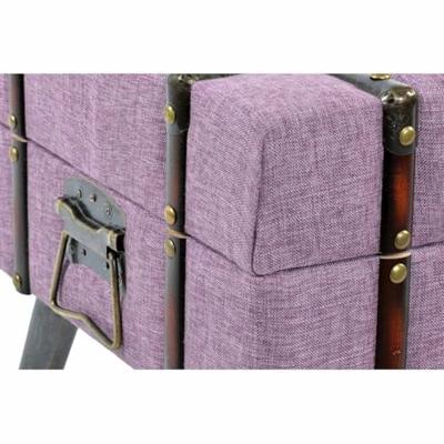 Kruk DKD Home Decor Metaal Polyester Fuchsia Hout MDF (102 x 42 x 40,5 cm)