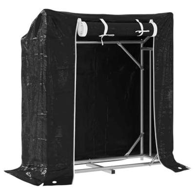 VidaXL Haardhoutrek met regenhoes 100,5x40,5x110,5 cm staal VidaXL Haardhoutrek met regenhoes 100,5x40,5x110,5 cm staal